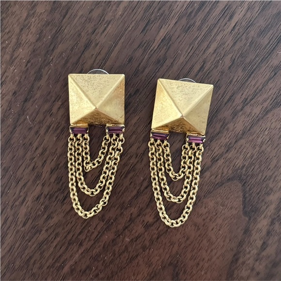 Dannijo Gold Pyramid Earrings - Picture 2 of 3